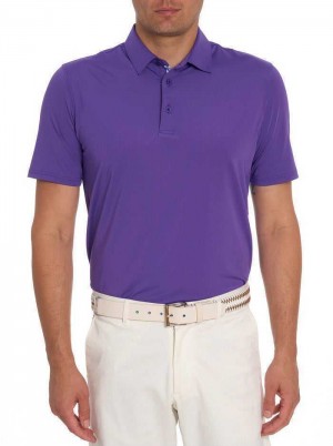 Robert Graham Axelsen Performance Polo Fioletowe | XWYLDE658