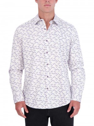 Robert Graham Bandwith Long Sleeve Button Down Shirt Niebieskie | CTXZYA685