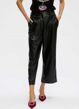 Robert Graham Blair Leather Pant Czarne | BDNRMC938