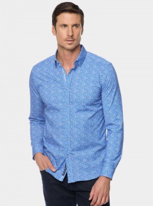 Robert Graham Boden Long Sleeve Button Down Shirt Niebieskie | MUFYDJ703