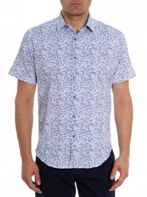 Robert Graham Cyprus Short Sleeve Button Down Shirt Niebieskie | JKRTQU927