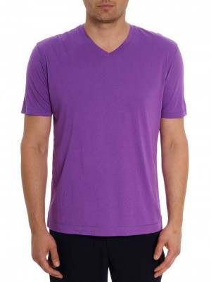 Robert Graham Eastwood T-shirt Grape | GUCPWB742