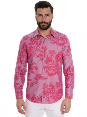 Robert Graham Limited Edition Endless Dreams Long Sleeve Button Down Shirt Różowe | LCVDGP947