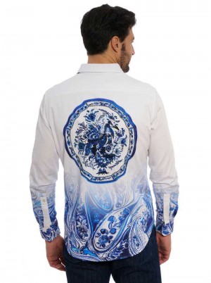 Robert Graham Limited Edition The Dorce Long Sleeve Button Down Shirt Big Niebieskie | XMCFYW958