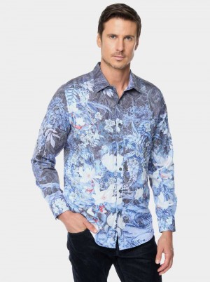 Robert Graham Nadine Long Sleeve Button Down Shirt Indygo | XFGSMR143