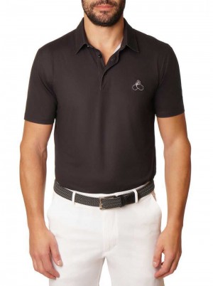 Robert Graham Pedaling Pup Polo Czarne | OKBRGD803