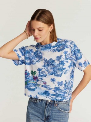 Robert Graham Toile De Joy T-shirt Niebieskie | VPQFXC412