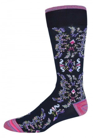 Robert Graham Warsaw Sock Granatowe | HWQSDZ694