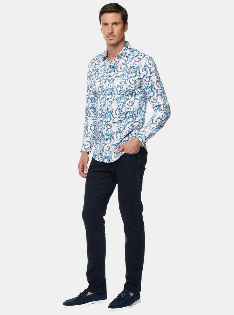 Robert Graham Acosta Long Sleeve Button Down Shirt Niebieskie | IBPRWJ502