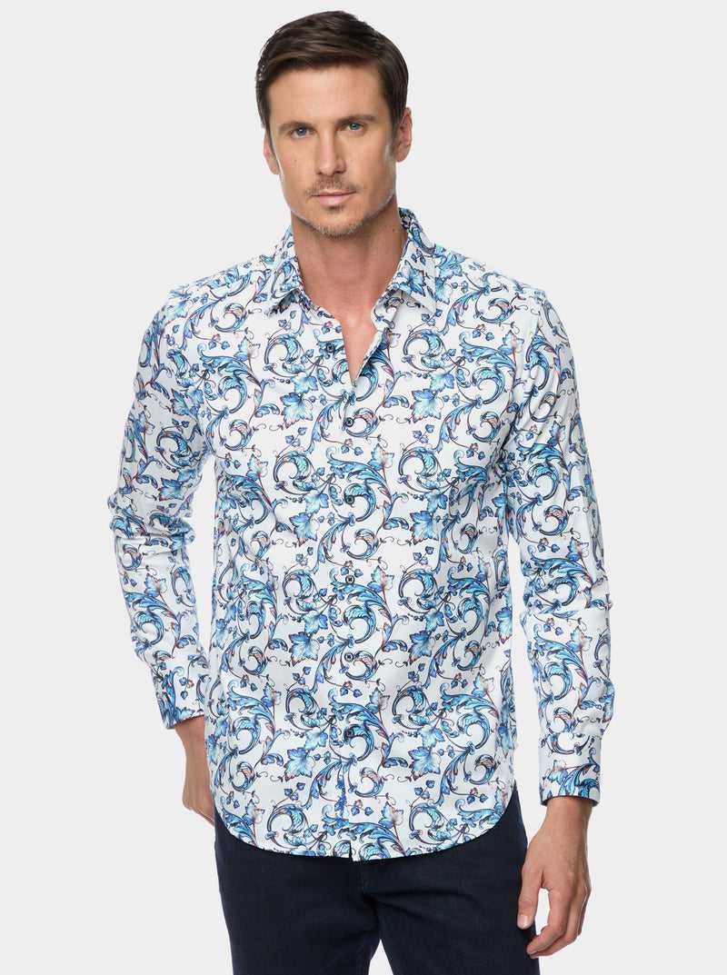 Robert Graham Acosta Long Sleeve Button Down Shirt Niebieskie | IBPRWJ502