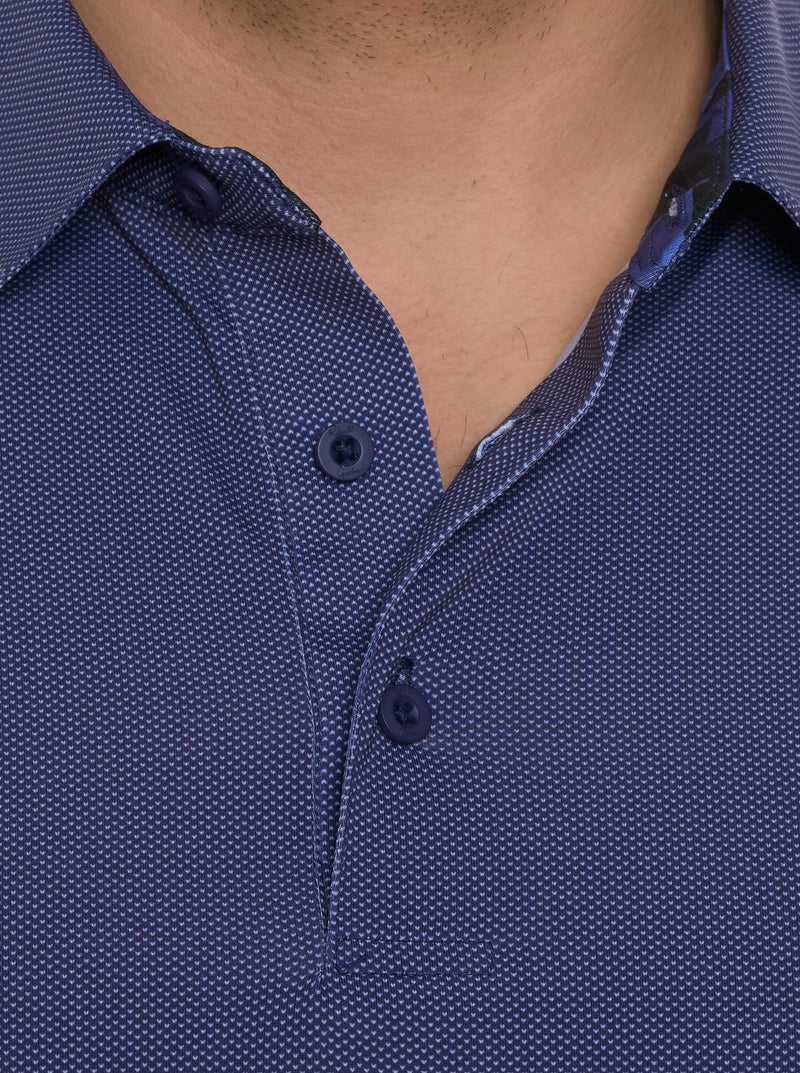 Robert Graham Alastor Long Sleeve Performance Polo Głęboka Niebieskie | XWSFNM691