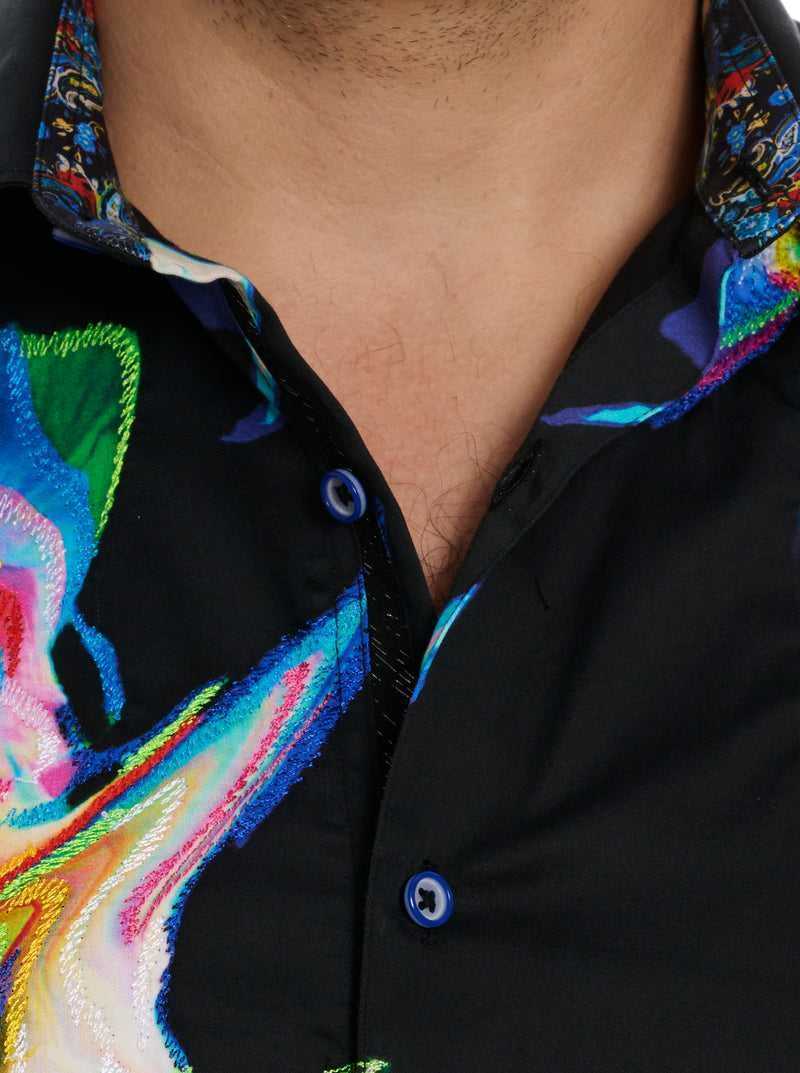 Robert Graham Aurora Long Sleeve Button Down Shirt Czarne | DCLIBU437