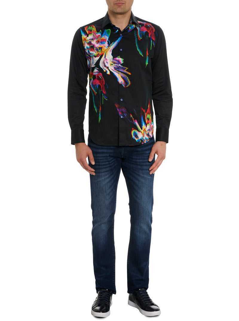 Robert Graham Aurora Long Sleeve Button Down Shirt Czarne | DCLIBU437