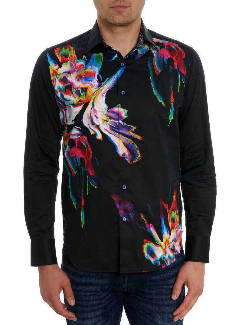 Robert Graham Aurora Long Sleeve Button Down Shirt Czarne | DCLIBU437