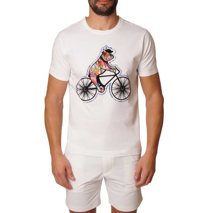 Robert Graham Bark And Bike T-shirt Granatowe | HVRCND652