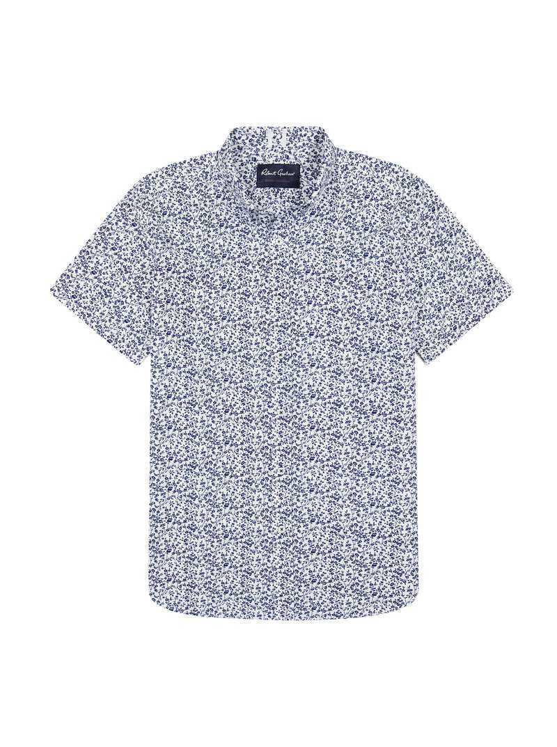 Robert Graham Bassel Short Sleeve Button Down Shirt Niebieskie | WPFNCR793