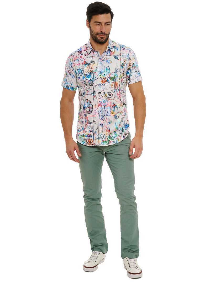 Robert Graham Belize Short Sleeve Button Down Shirt Tall Multi | USOAJZ976