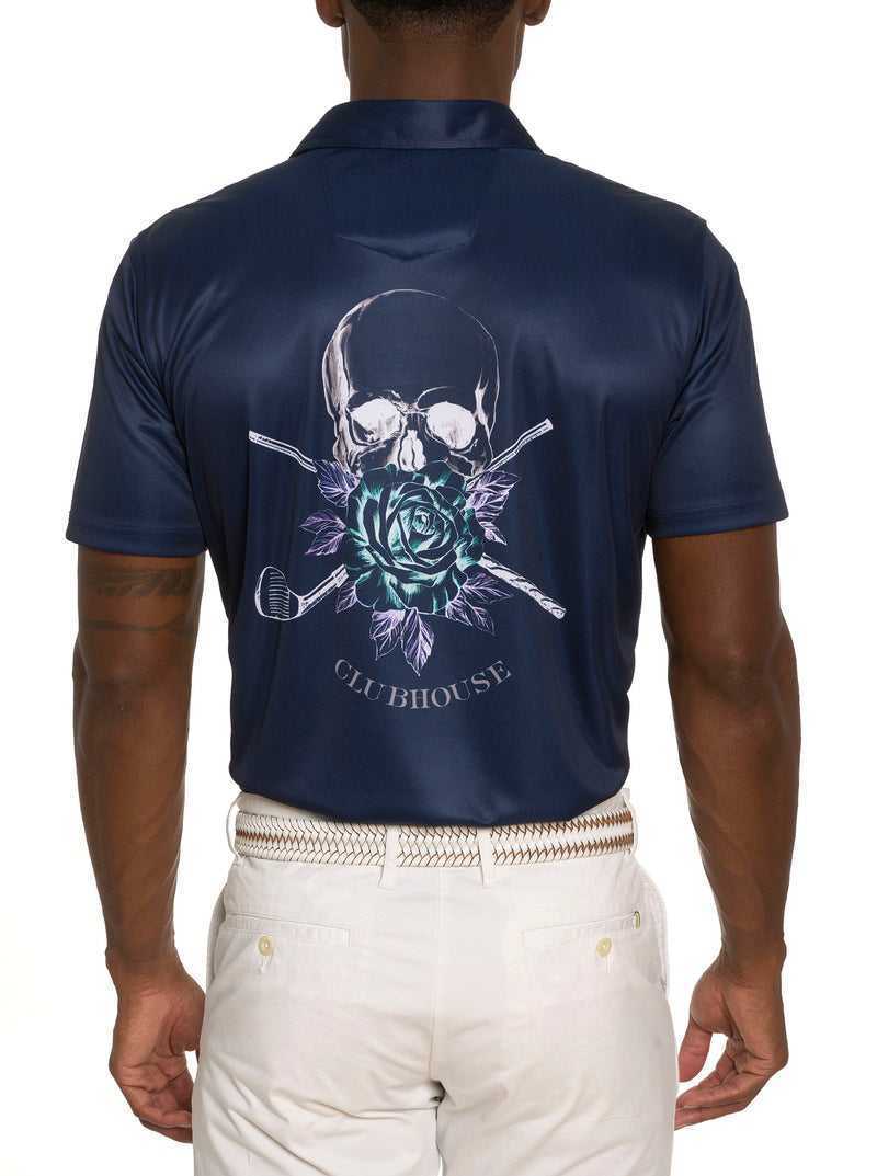 Robert Graham Blade Iron Performance Polo Granatowe | UGKAIW293