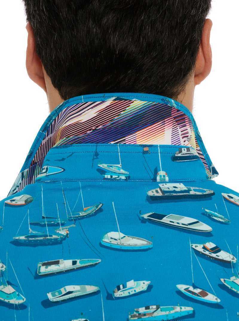 Robert Graham Boat Marina Short Sleeve Knit Shirt Teal | ADEHYZ057