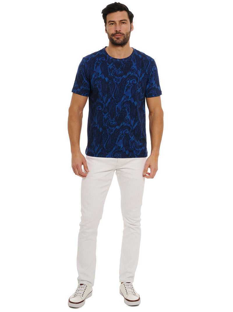 Robert Graham Bodhi T-shirt Granatowe | IGSUWQ015