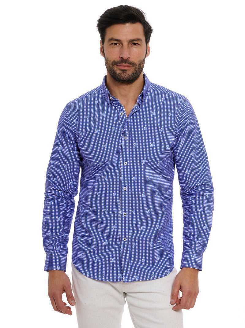 Robert Graham Bryson Long Sleeve Button Down Shirt Niebieskie | KXCSZI685