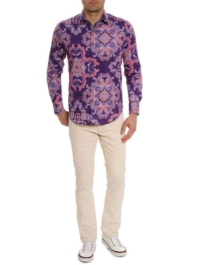 Robert Graham Casino Royale Long Sleeve Button Down Shirt Fioletowe | SERDLU092