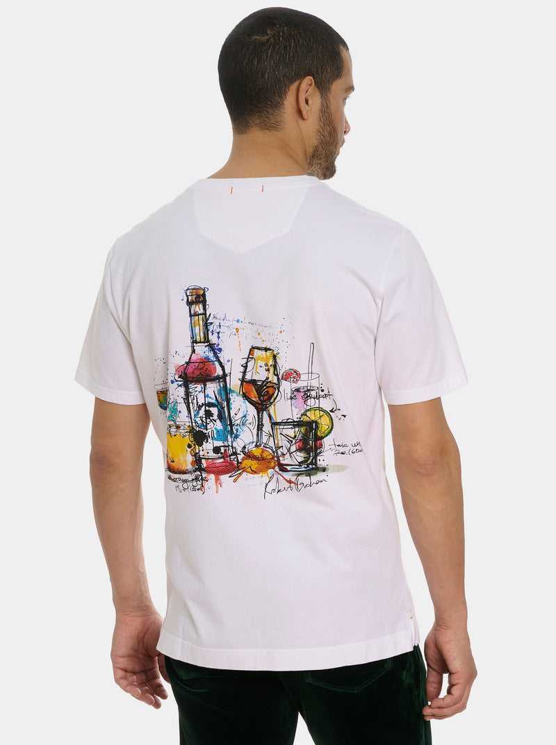 Robert Graham Cocktail Splash T-shirt Białe | QIEYJS428