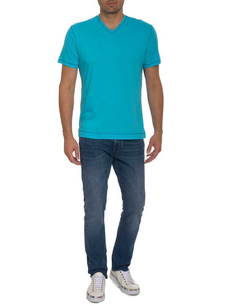 Robert Graham Eastwood T-shirt Aqua | UYLGWX796