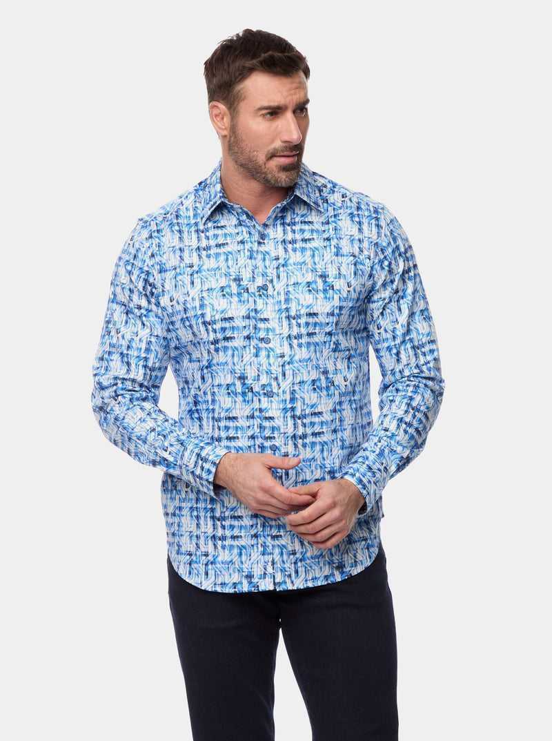 Robert Graham Erasmus Long Sleeve Button Down Shirt Niebieskie | TPAROU026