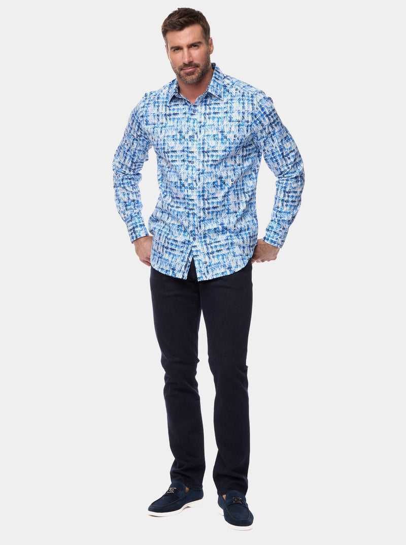 Robert Graham Erasmus Long Sleeve Button Down Shirt Niebieskie | TPAROU026