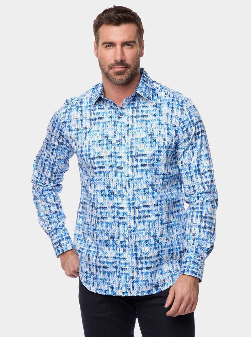 Robert Graham Erasmus Long Sleeve Button Down Shirt Niebieskie | TPAROU026