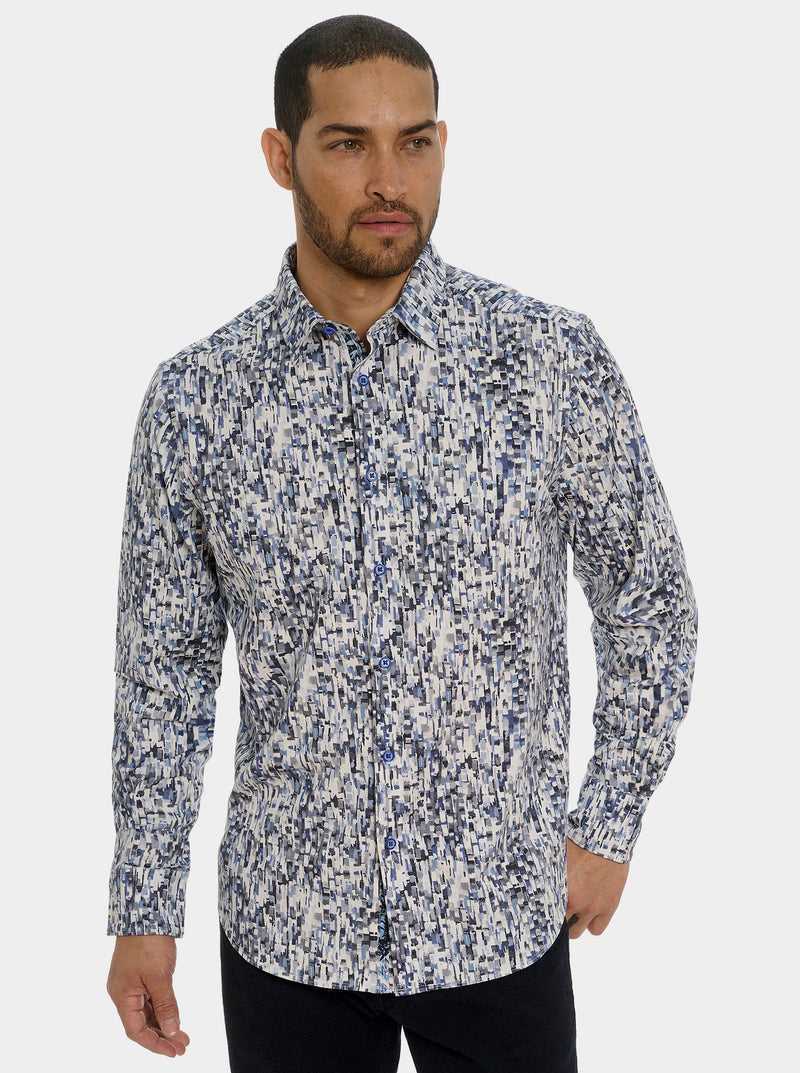 Robert Graham Fragment Long Sleeve Button Down Shirt Niebieskie | WNVLSO015