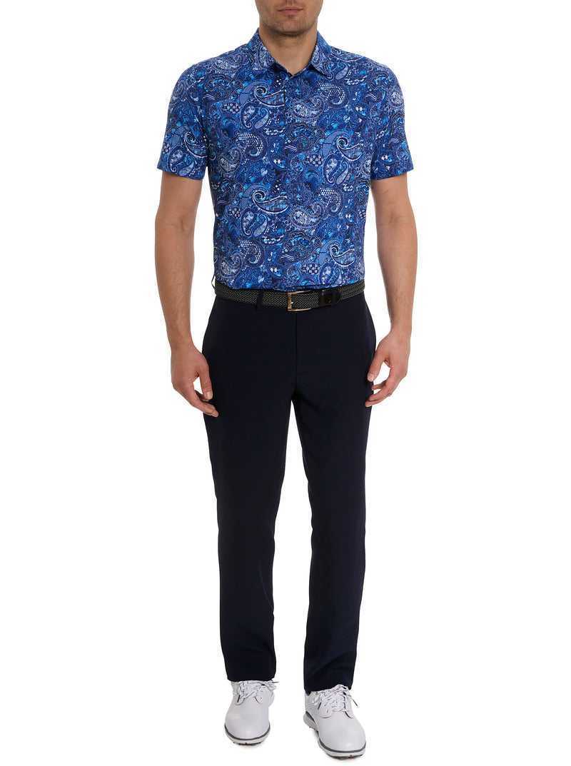 Robert Graham Golden Paisley Polo Granatowe | EFSMZJ812