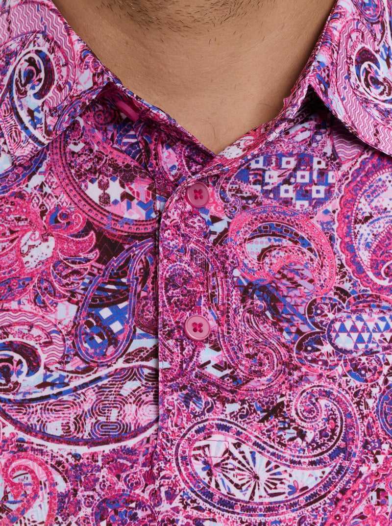 Robert Graham Golden Paisley Polo Granatowe | EFSMZJ812