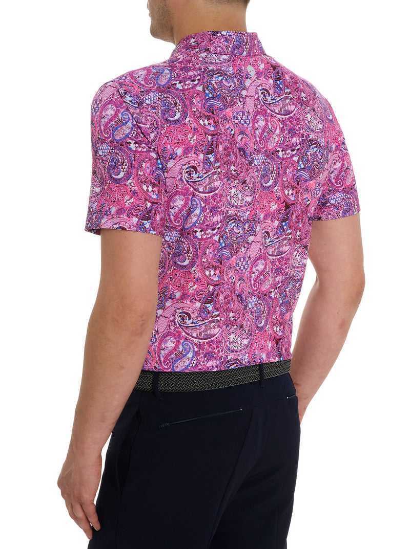 Robert Graham Golden Paisley Polo Granatowe | EFSMZJ812