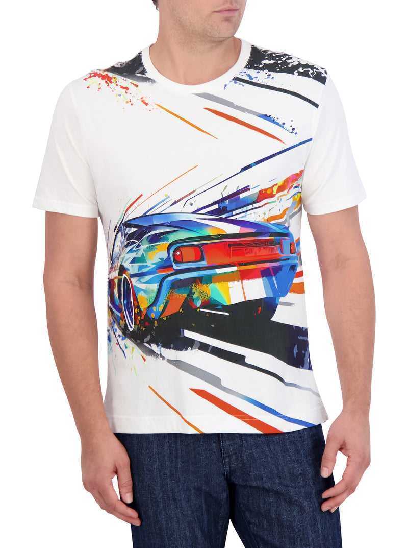 Robert Graham Grand Speed T-shirt Białe | SFCLMP549