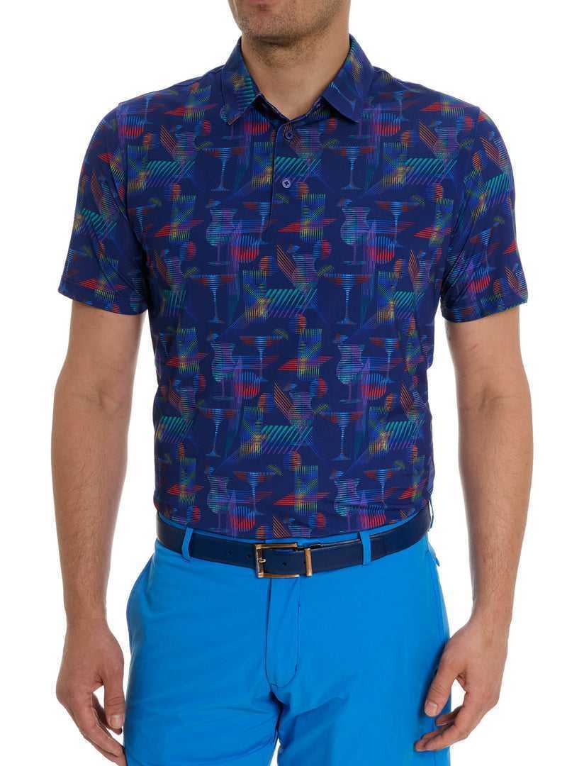 Robert Graham Happiest Hour Polo Granatowe | JPEANI239