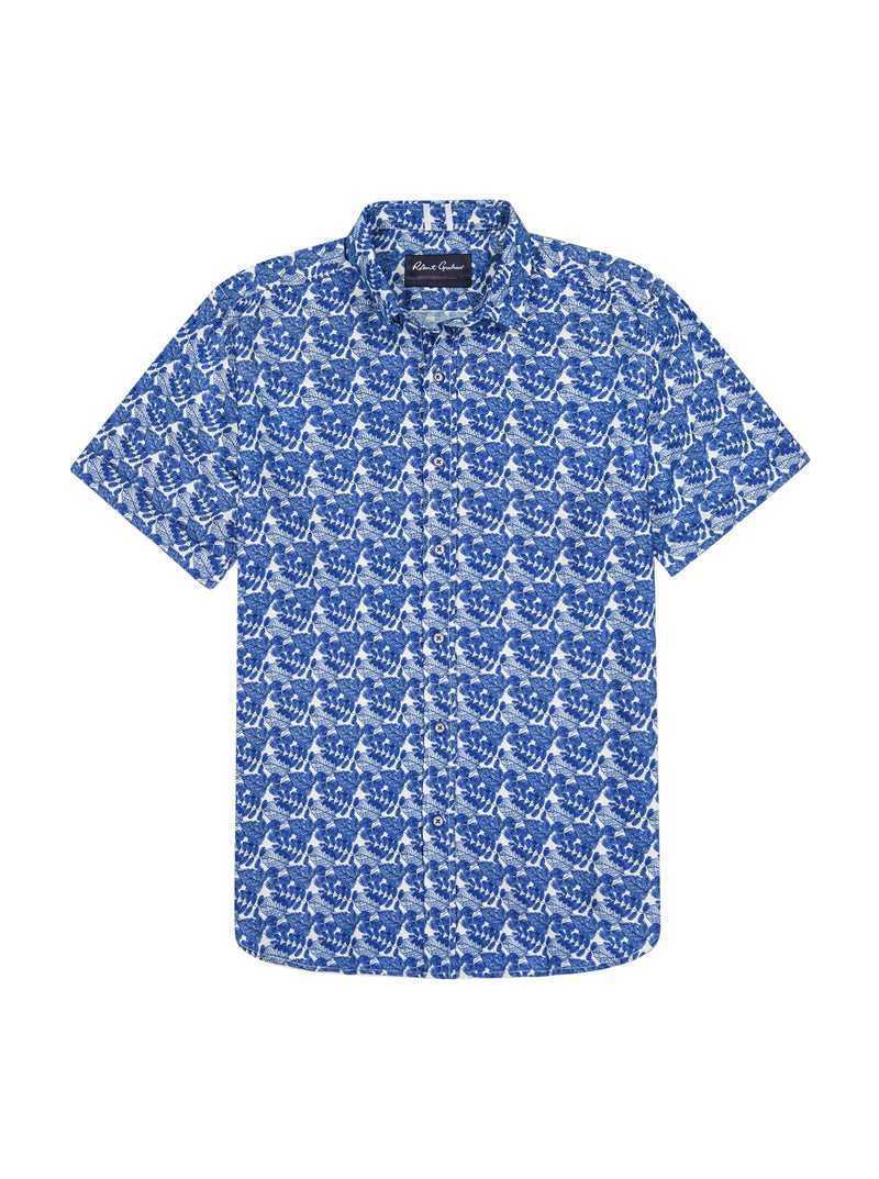 Robert Graham Henrik Short Sleeve Button Down Shirt Granatowe | QIEBFH587