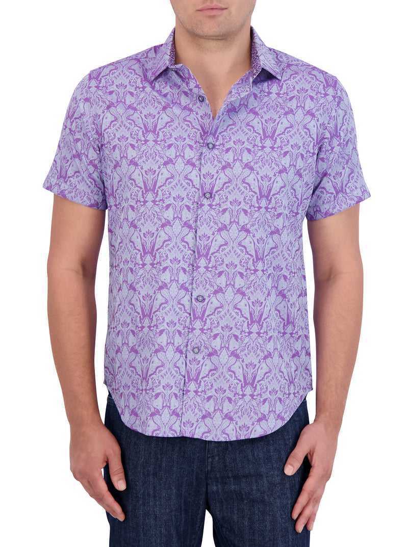 Robert Graham Highland Short Sleeve Button Down Shirt Magenta | HXVMIW968