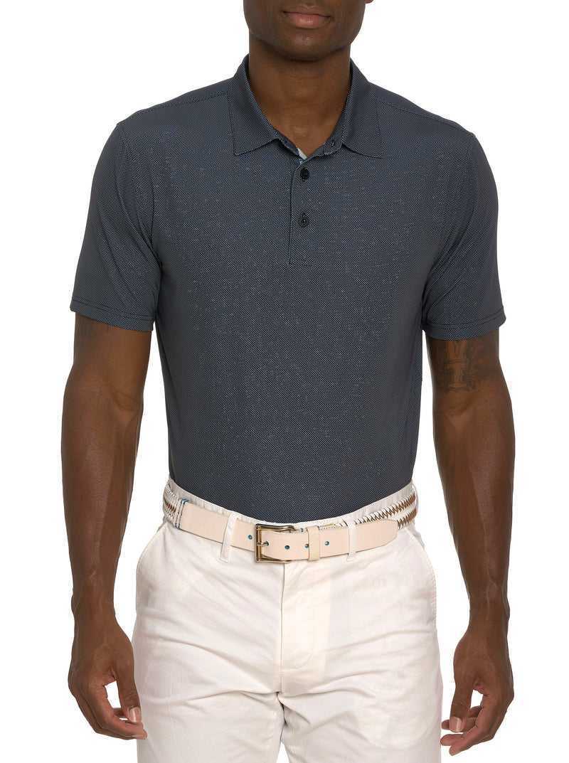 Robert Graham Hyde Performance Polo Czarne | RTVSEF528