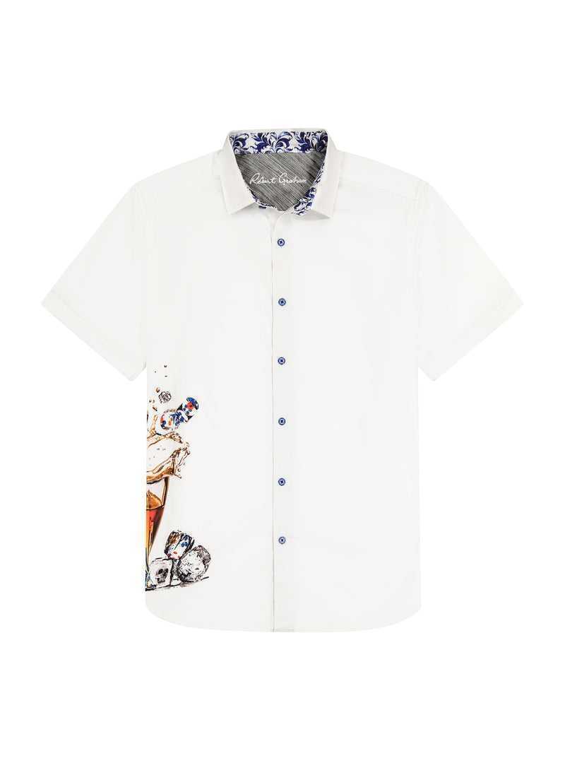 Robert Graham Ice & Dice Short Sleeve Button Down Shirt Big Białe | YLIOBU109