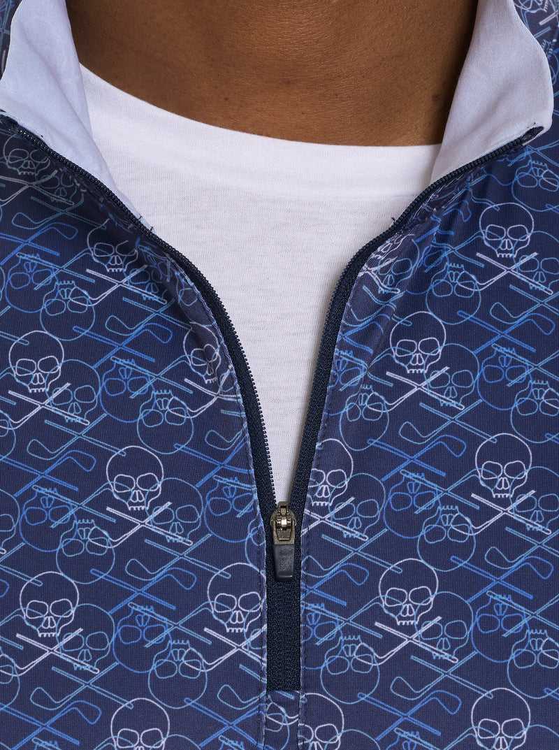 Robert Graham Iron Skull Long Sleeve Knit Granatowe | KENZQX269