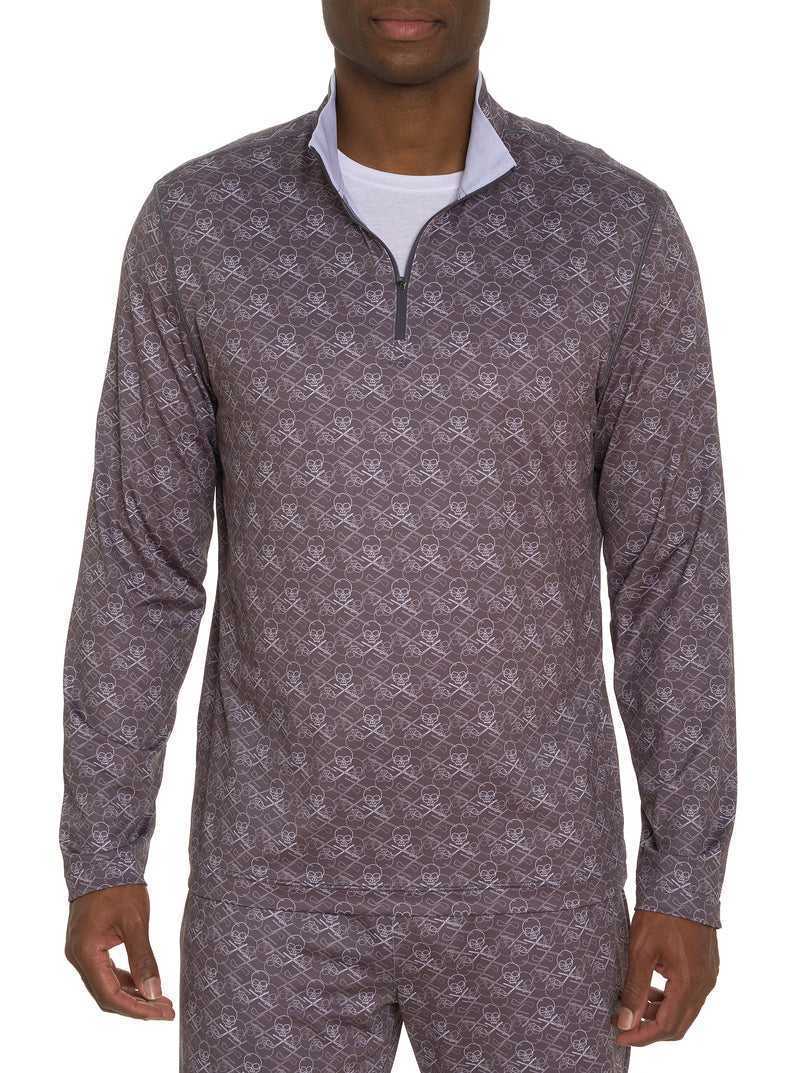 Robert Graham Iron Skull Long Sleeve Knit Granatowe | KENZQX269