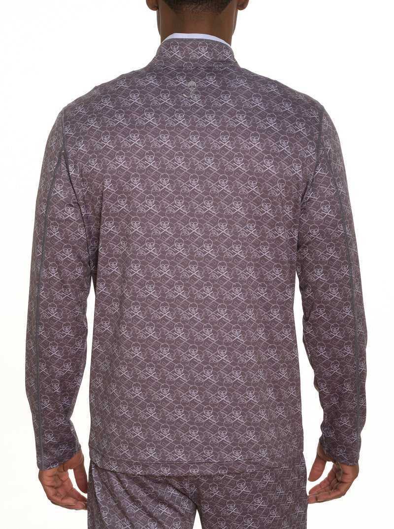 Robert Graham Iron Skull Long Sleeve Knit Granatowe | KENZQX269