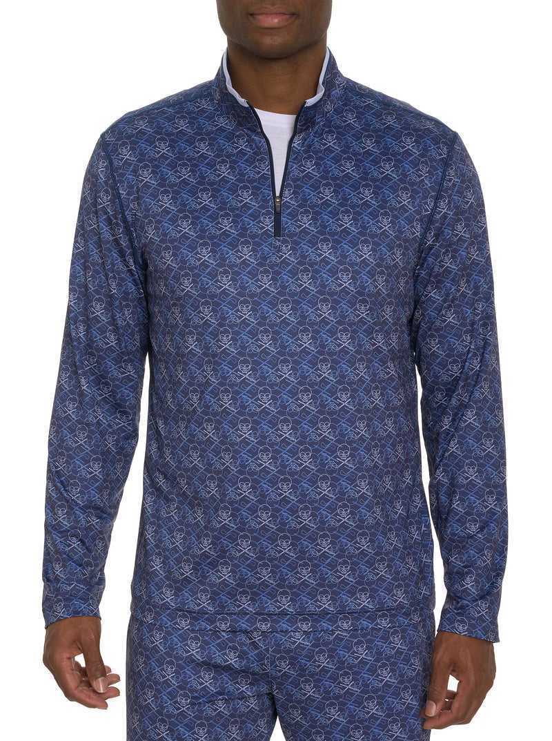 Robert Graham Iron Skull Long Sleeve Knit Granatowe | KENZQX269