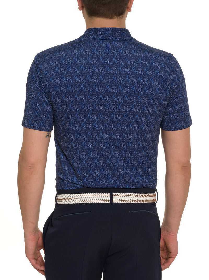 Robert Graham Iron Skull Performance Polo Granatowe | GUYFXR479