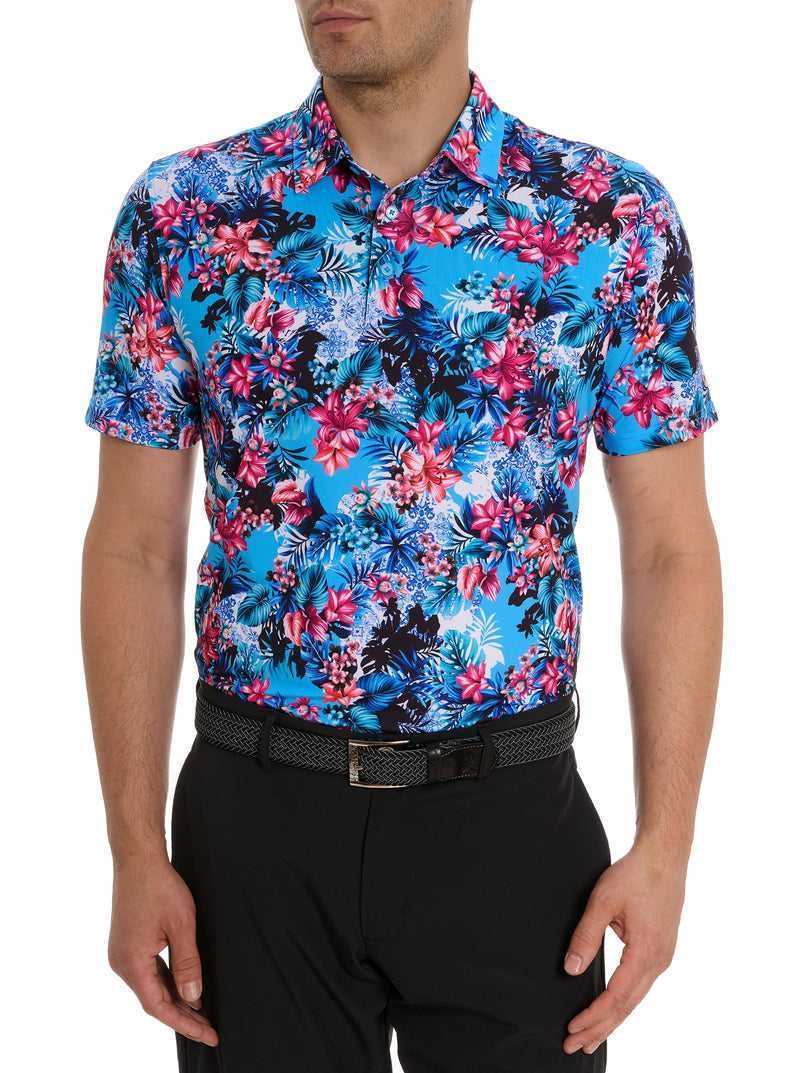 Robert Graham Island Time Polo Niebieskie | THLFWV018