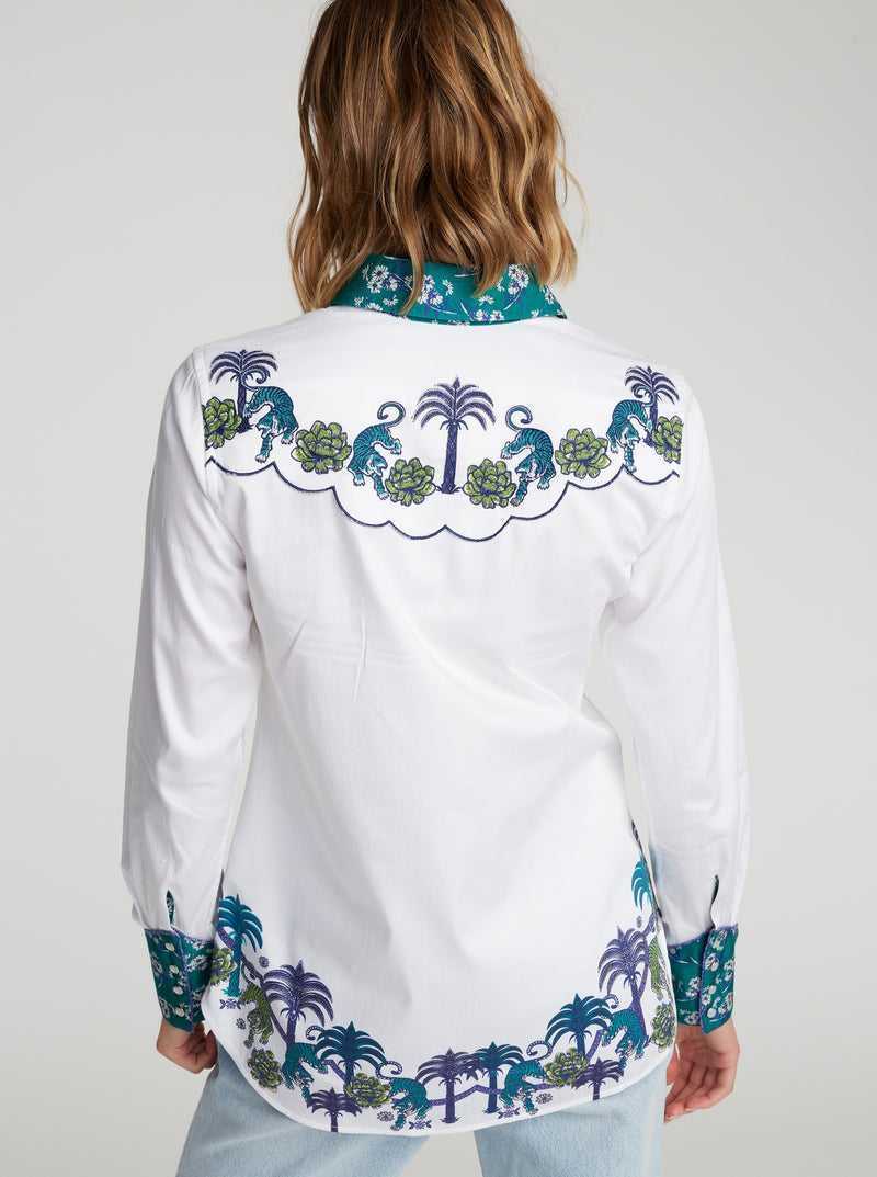 Robert Graham Kacey Shirt Białe | LAQSZN913