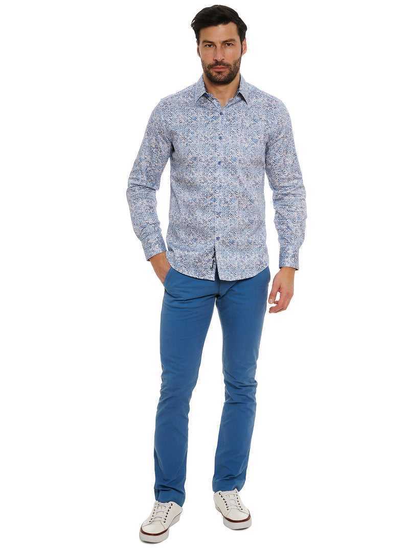 Robert Graham Kaimana Long Sleeve Button Down Shirt Niebieskie | KJGAWP094