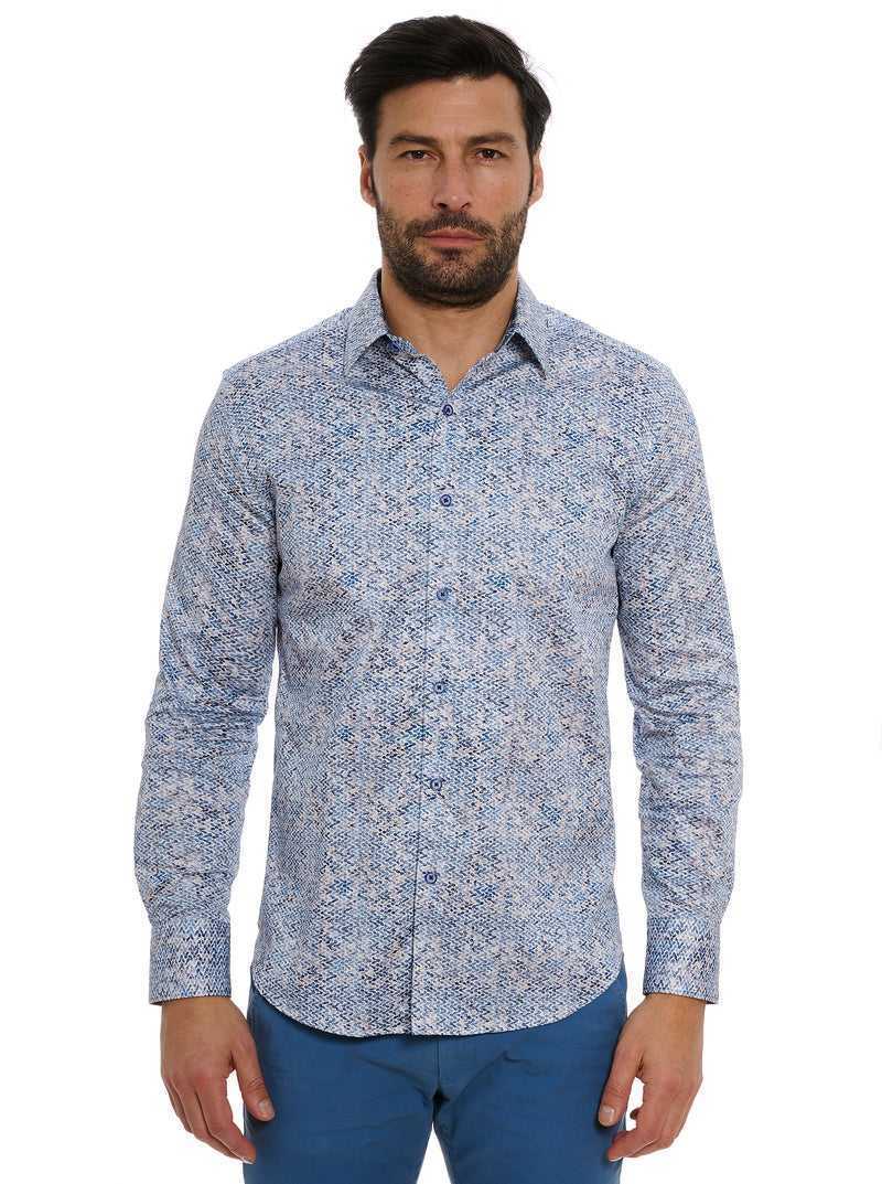 Robert Graham Kaimana Long Sleeve Button Down Shirt Niebieskie | KJGAWP094